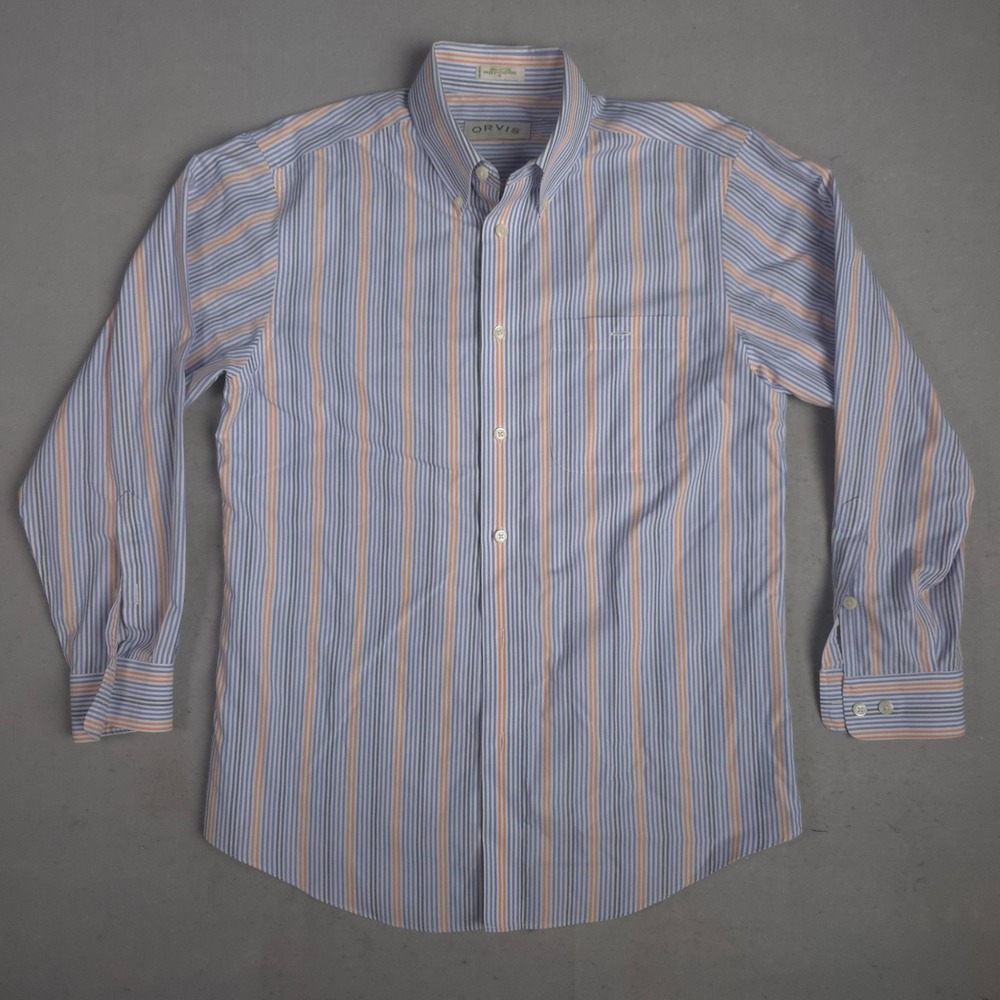 ORVIS Mens Striped Button Down Shirt‎ Long Sleeve Casual Button Up Top Medium